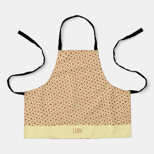 Triangles Beige Red Minimal Pattern Apron