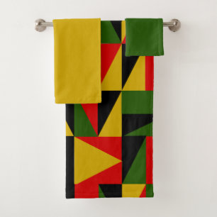 Triangles Black History Bath Towel Set