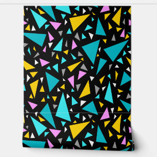 Triangles blue yellow colours on black background wallpaper