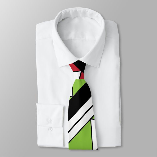 Triangles Diagonal Stripes Pattern Tie (Tied)