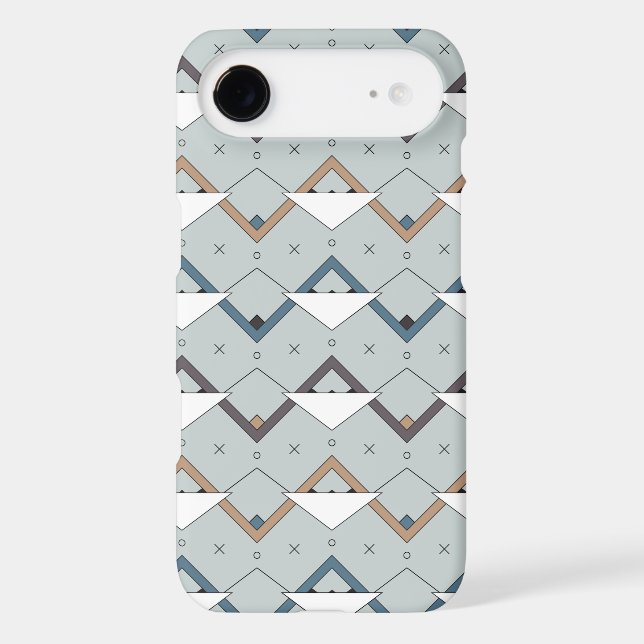 Triangles Geometric Pattern iPhone Case - Blue (Back)