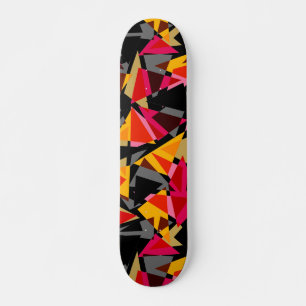 Triangles, Geometric Shapes, Yellow and Red Skateboard