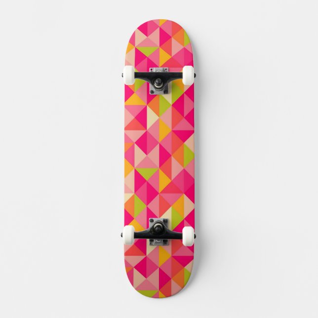 Triangles geometrical pattern skateboard (Front)