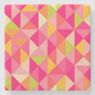 Triangles geometrical pattern stone coaster
