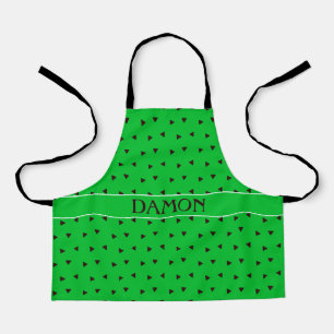 Triangles Green Black Minimal Pattern Apron