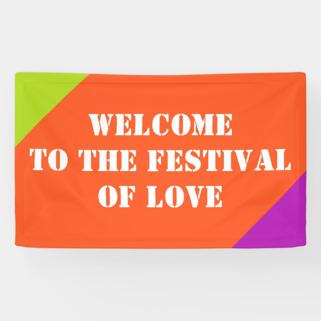 Triangles green magenta + your Colour & Words Banner (Horizontal)