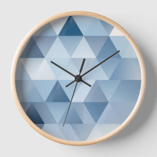 Triangles in blue and grey clock