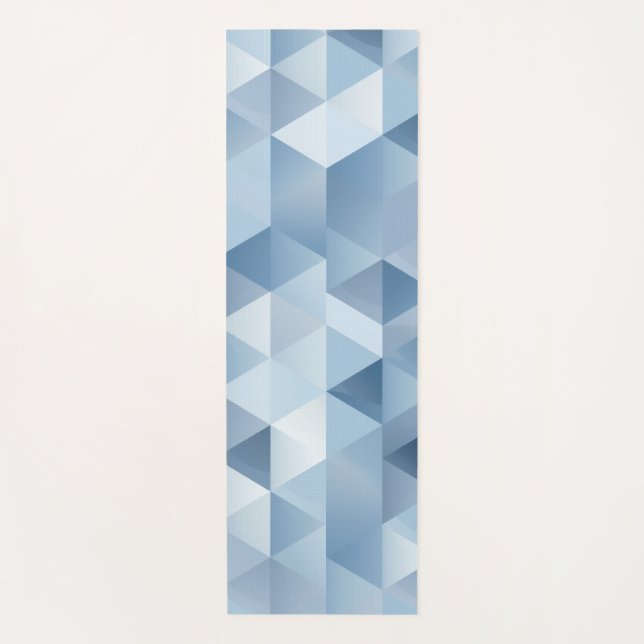 Triangles in blue and grey yoga mat (Front)