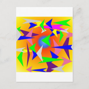 triangles in design with yellow background postcard