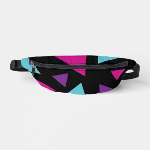 Triangles in Pink, Purple, Blue and Black Bum Bags