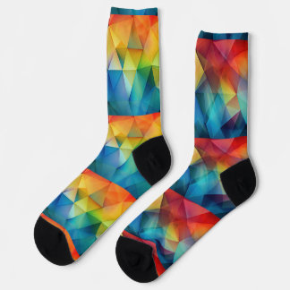 Triangles in rainbow colours socks