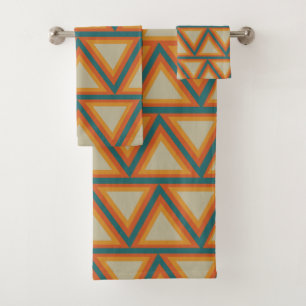 Triangles Modern Geometric Colourful Bath Towel Set