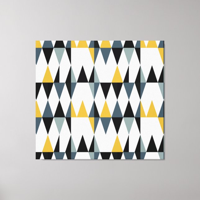 Triangles: Modern Vintage Geometric Pattern. Canvas Print (Front)