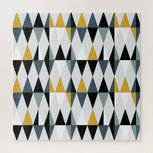 Triangles: Modern Vintage Geometric Pattern. Jigsaw Puzzle