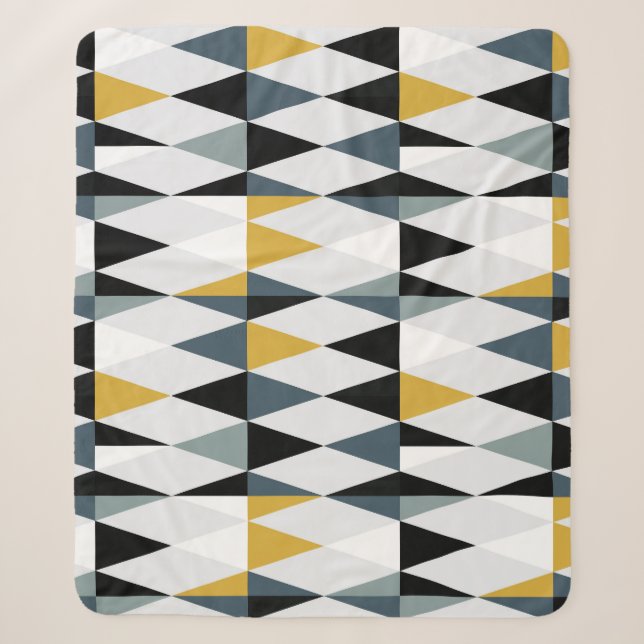 Triangles: Modern Vintage Geometric Pattern. Sherpa Blanket (Front)