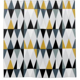 Triangles: Modern Vintage Geometric Pattern. Shower Curtain
