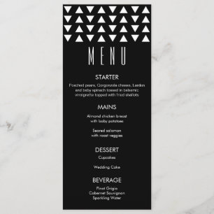 Triangles Modern Wedding Menu