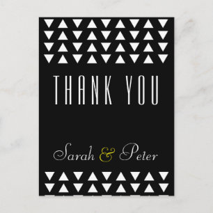 Triangles modern Wedding Thank You Postcard