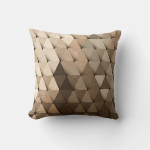 Triangles Neutrals Beige Tan Brown Cushion