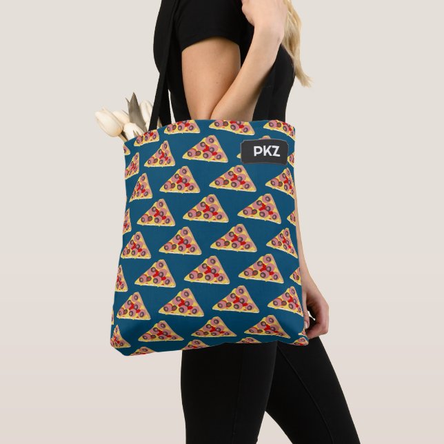 Triangles of Pizza with Ham and Olives, your text Tote Bag (Close Up)