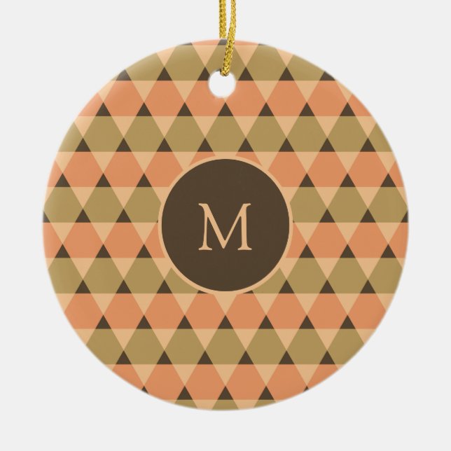 Triangles Pattern Ceramic Tree Decoration (Front)