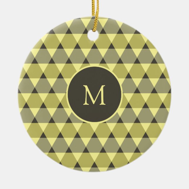Triangles Pattern Ceramic Tree Decoration (Front)