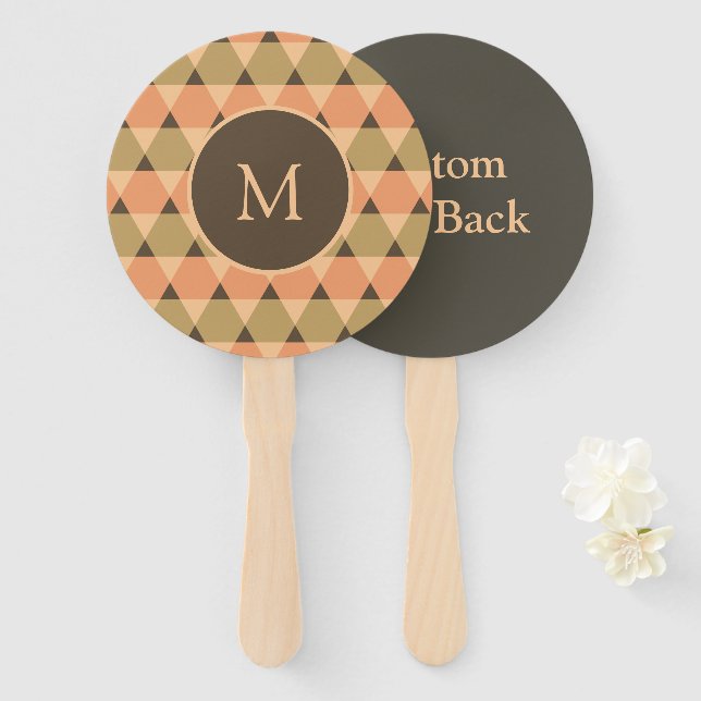 Triangles Pattern Hand Fan (Front and Back)