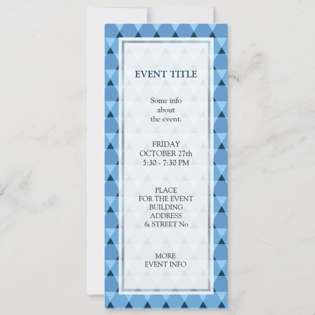 Triangles Pattern Invitation (Back)