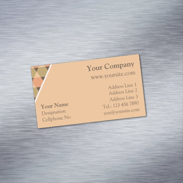 Triangles Pattern Magnetic Business Card (In Situ)