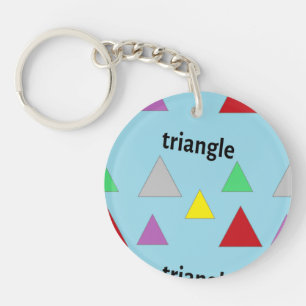 Triangles pattern on blue key ring