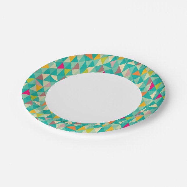 Triangles pattern paper plate (Angled)