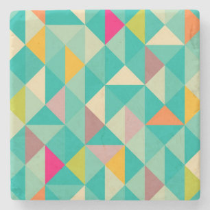 Triangles pattern stone coaster