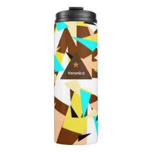 Triangles pattern thermal tumbler