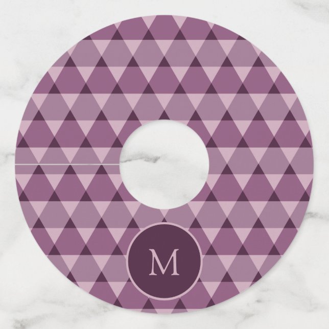 Triangles Pattern Wine Glass Tag (Front)