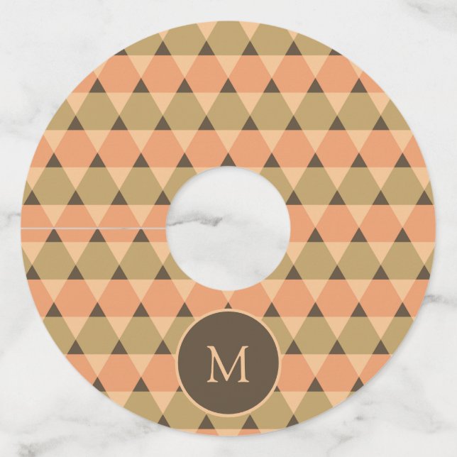 Triangles Pattern Wine Glass Tag (Front)