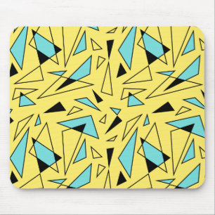 Triangles Pattern - Yellow & Turquoise Mouse Mat