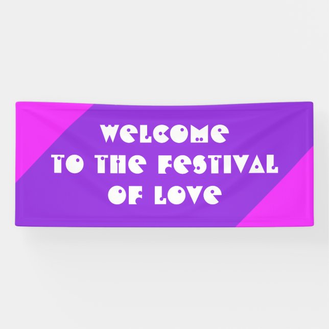 Triangles pink + your Colour & Words Banner (Horizontal)
