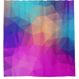 Triangles polygon colour pink shower curtain