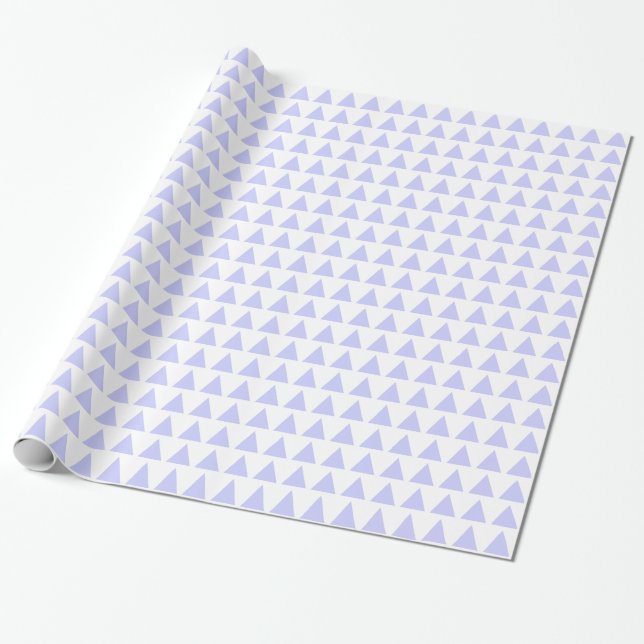 Triangles - Powder Blue on White Wrapping Paper (Unrolled)