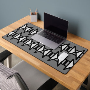 Triangles & Rectangles, Modern Grey & Black, Vs 2 Desk Mat