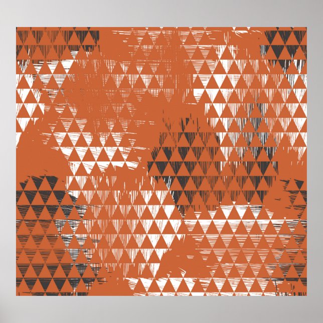 Triangles Seamless: Orange Background Poster (Front)