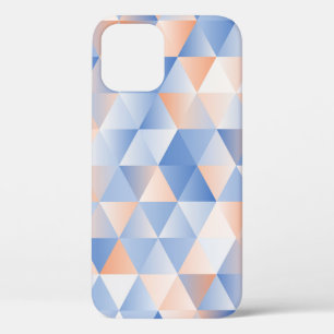 triangles seamless pattern in soft blue and orange iPhone 12 case