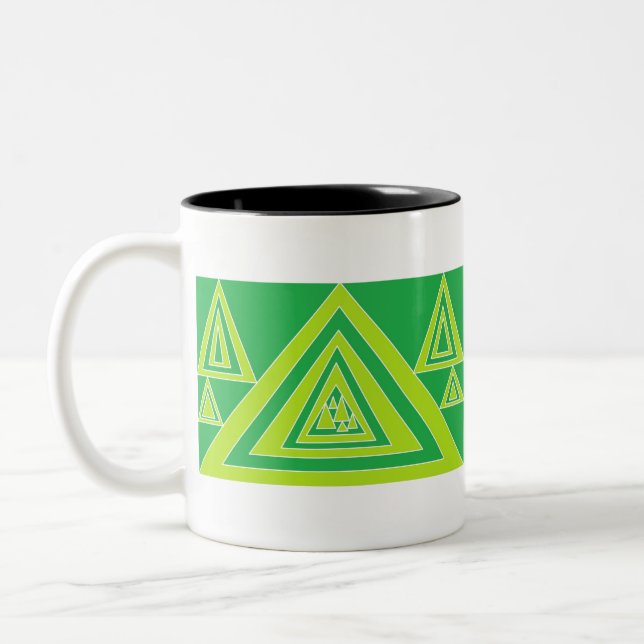Triangles Two-Tone Coffee Mug (Left)