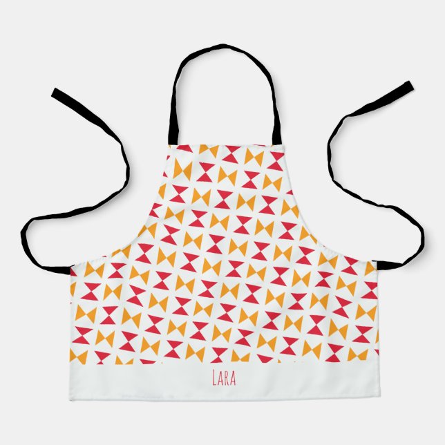 Triangles Yellow Pink Minimal Pattern Apron (Front)