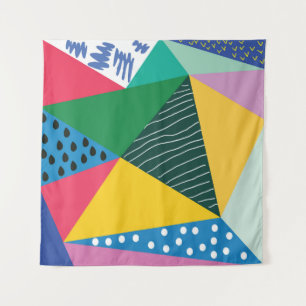 Triangular Abstract: Geometric Vintage Decor. Tapestry