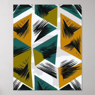 Triangular and Angular Forms in Earthy Colors Poster