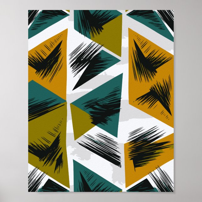 Triangular and Angular Forms in Earthy Colors Poster (Front)