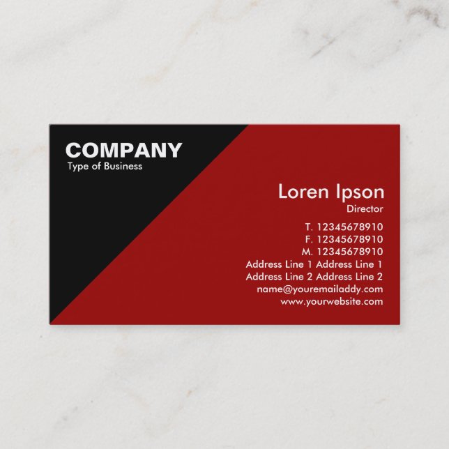 Triangular Corner - Maroon (990000) Business Card (Front)