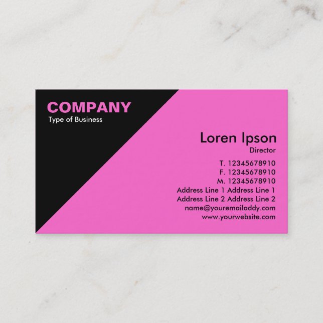 Triangular Corner - Pink (FF66CC) Business Card (Front)