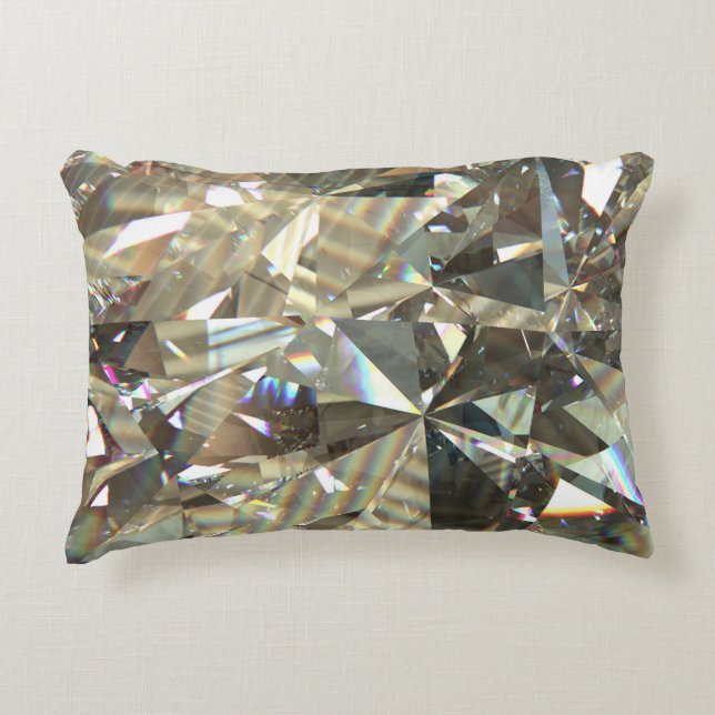 Triangular diamond shapes: layered texture. decorative cushion (Front)